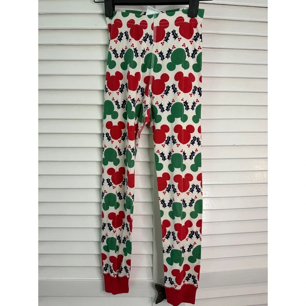 Hanna Andersson Size 120 6-7 Disney Holiday Mickey Mouse Organic Pajamas LJs